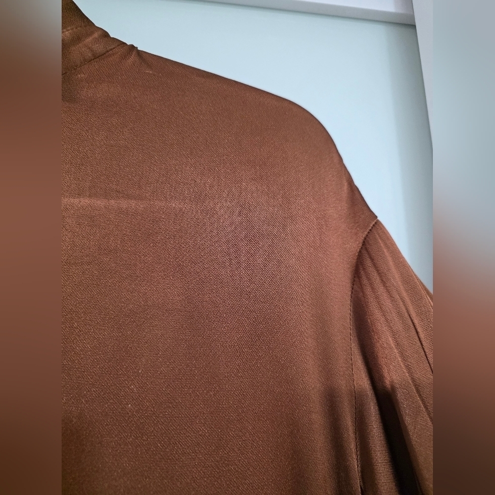 Patrizia Segreti Milano Brown Asymmetric Viscose Dress – Size IT 44 (Fits M/L) - Picture 6 of 16